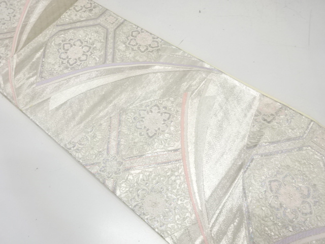 JAPANESE FUKURO OBI / AURORA FOIL / WOVEN FOLDING FAN PATTERN